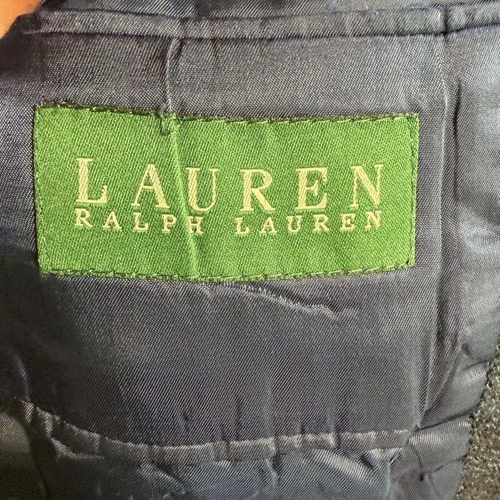 Lauren Ralph Lauren Blazer Mens 44L Blue Wool Tweed Jacket Sport Coat Business